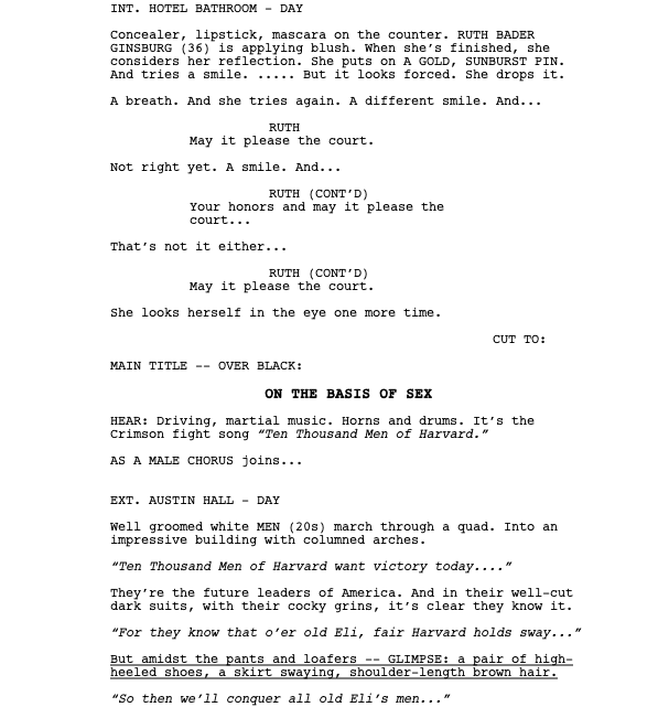 Page One: “On the Basis of Sex” (2018)