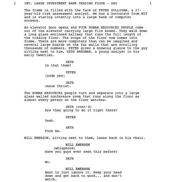 Page One: “Margin Call” (2011)