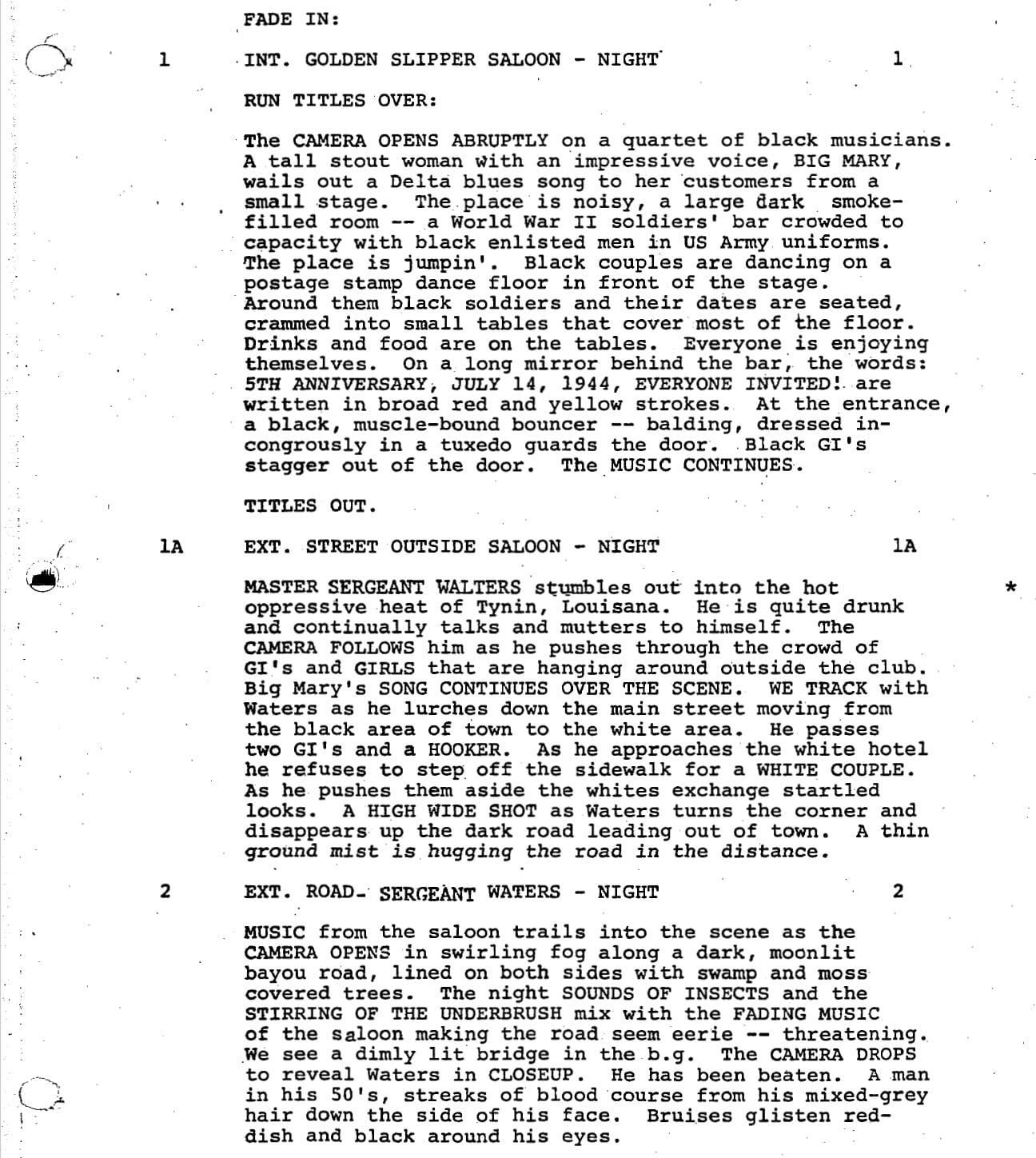 Page One: “A Soldiers Story” (1984)