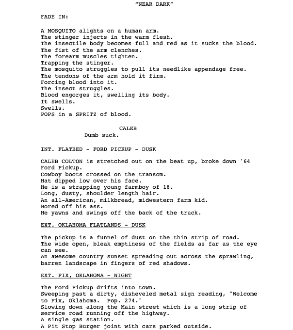 Page One: “Near Dark” (1987)