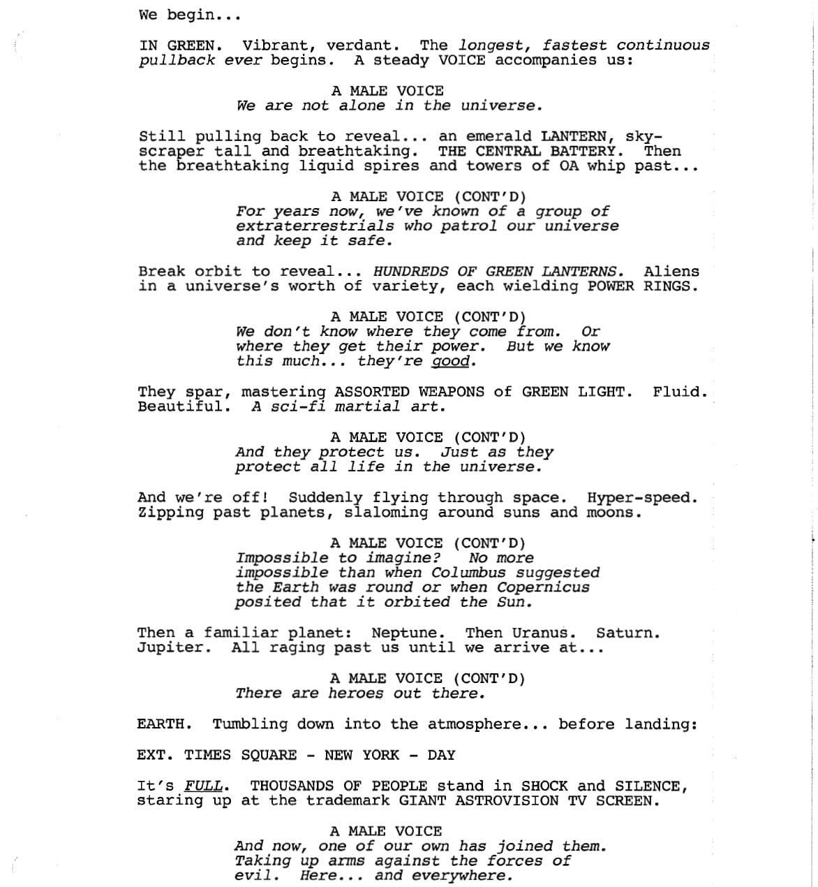 Page One: “Green Lantern” (2011)