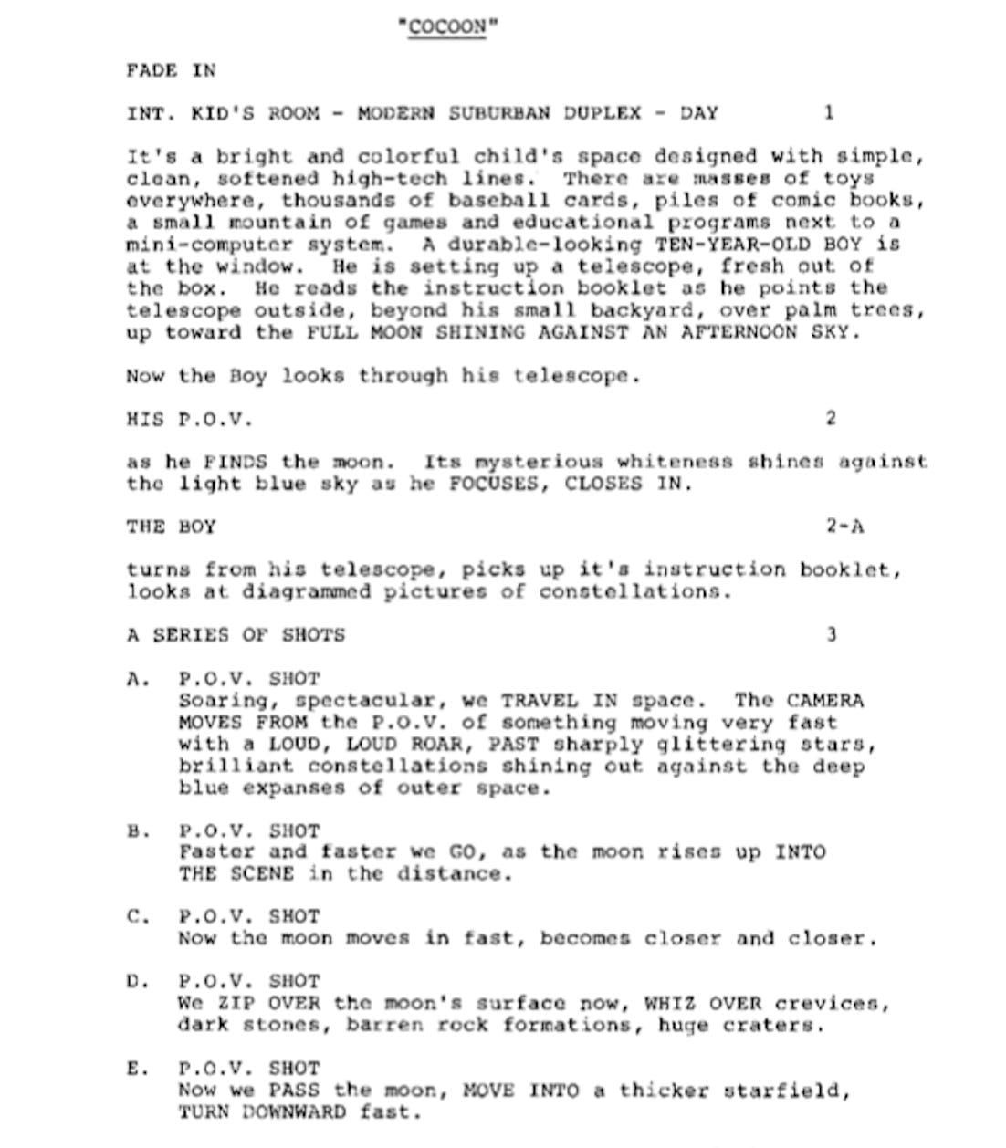 Page One: “Cocoon” (1985)