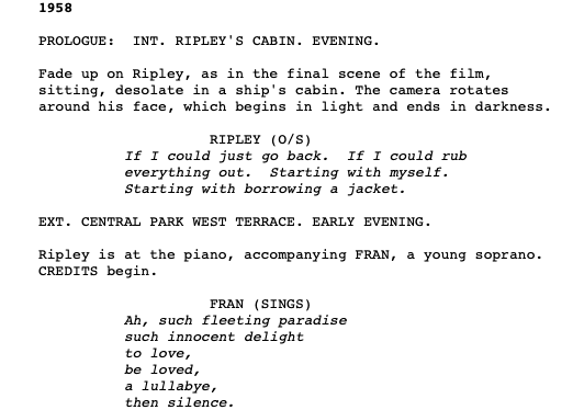 Page One: “The Talented Mr. Ripley” (1999)