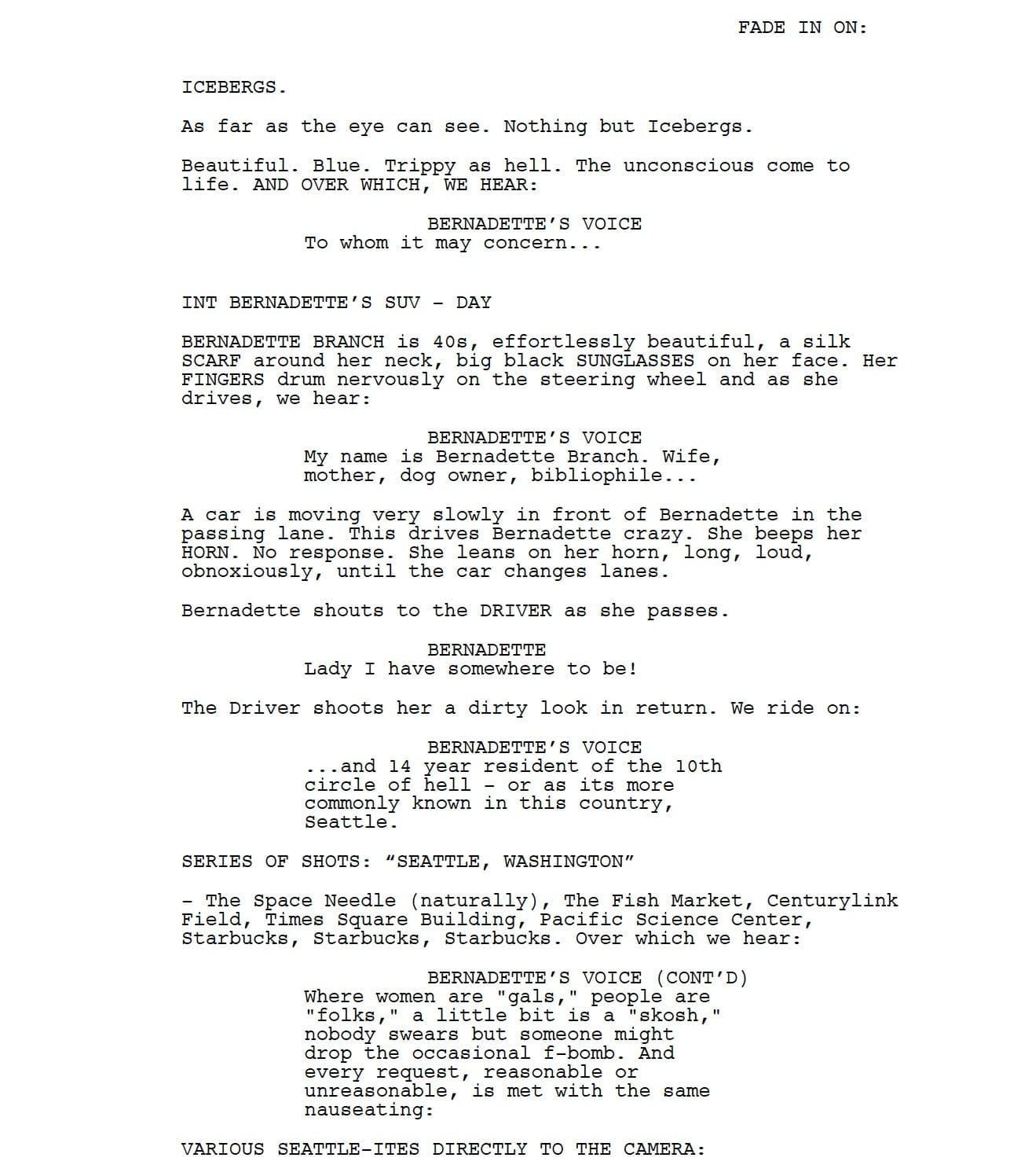 Page One: “Where’d You Go, Bernadette” (2019)