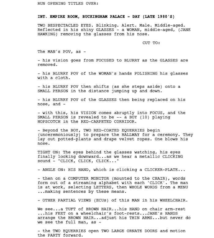 Page One: “The Theory of Everything” (2014)