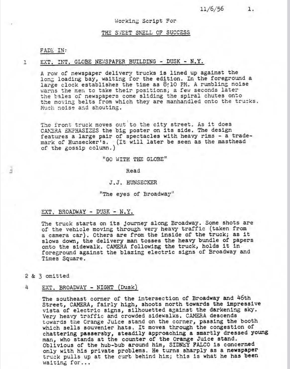 Page One: “Sweet Smell of Success” (1957)