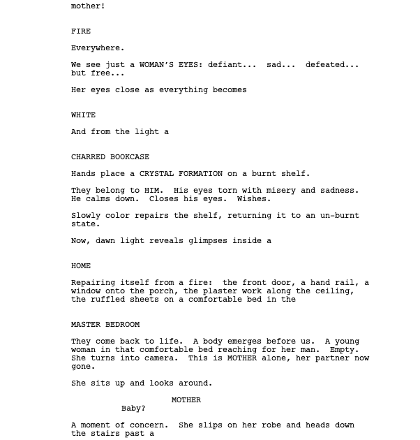 Page One: “Mother! (2017)”