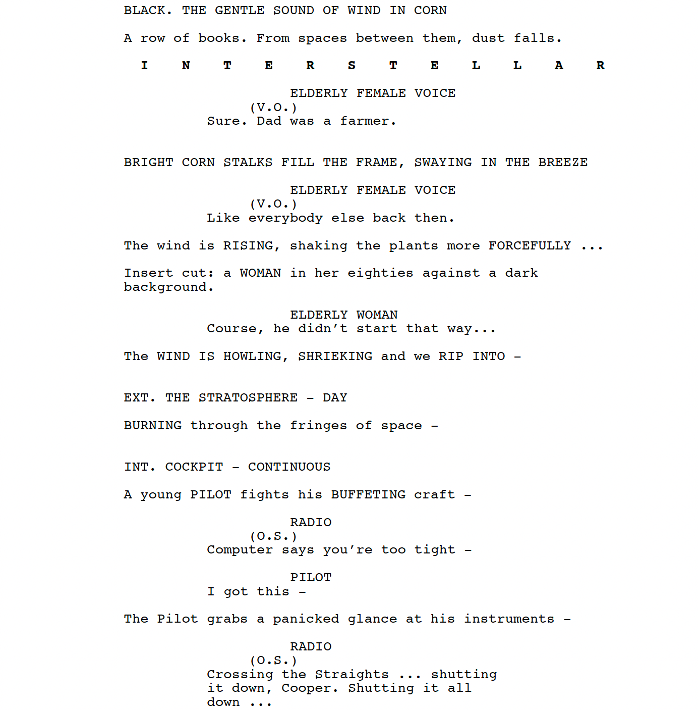 Page One: “Interstellar” (2014)