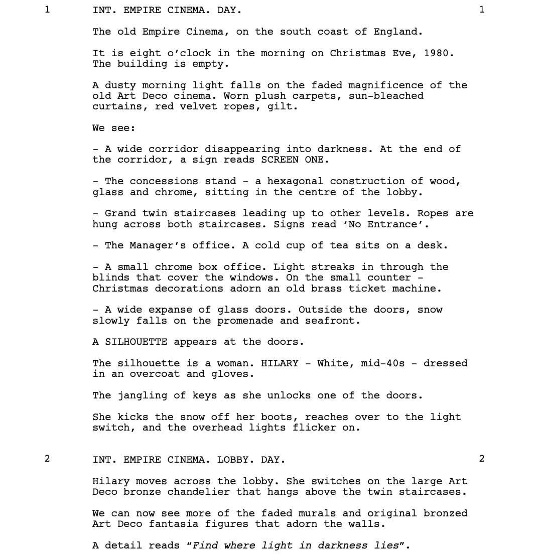 Page One: “Empire of Light” (2022)