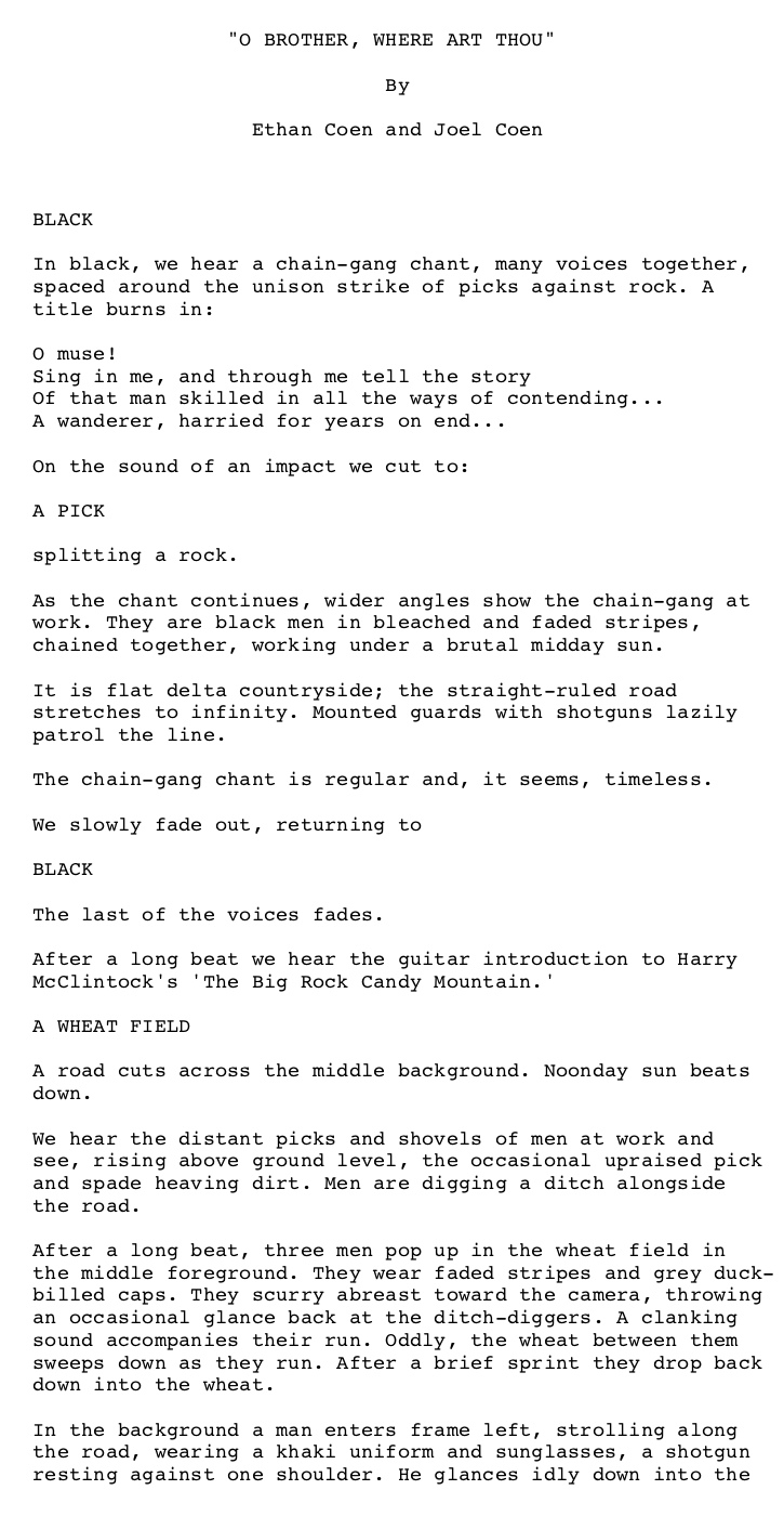 Page One: ‘O Brother, Where Art Thou?’ (2000)
