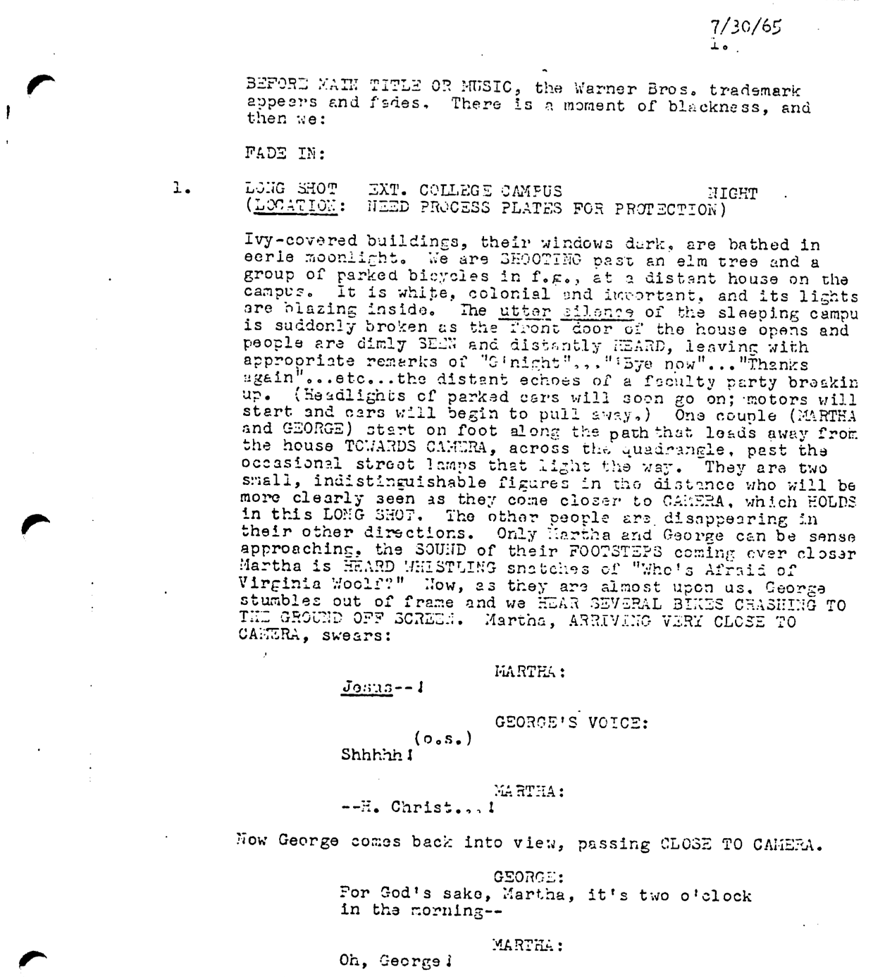 Page One: “Who’s Afraid of Virginia Woolf?” (1966)