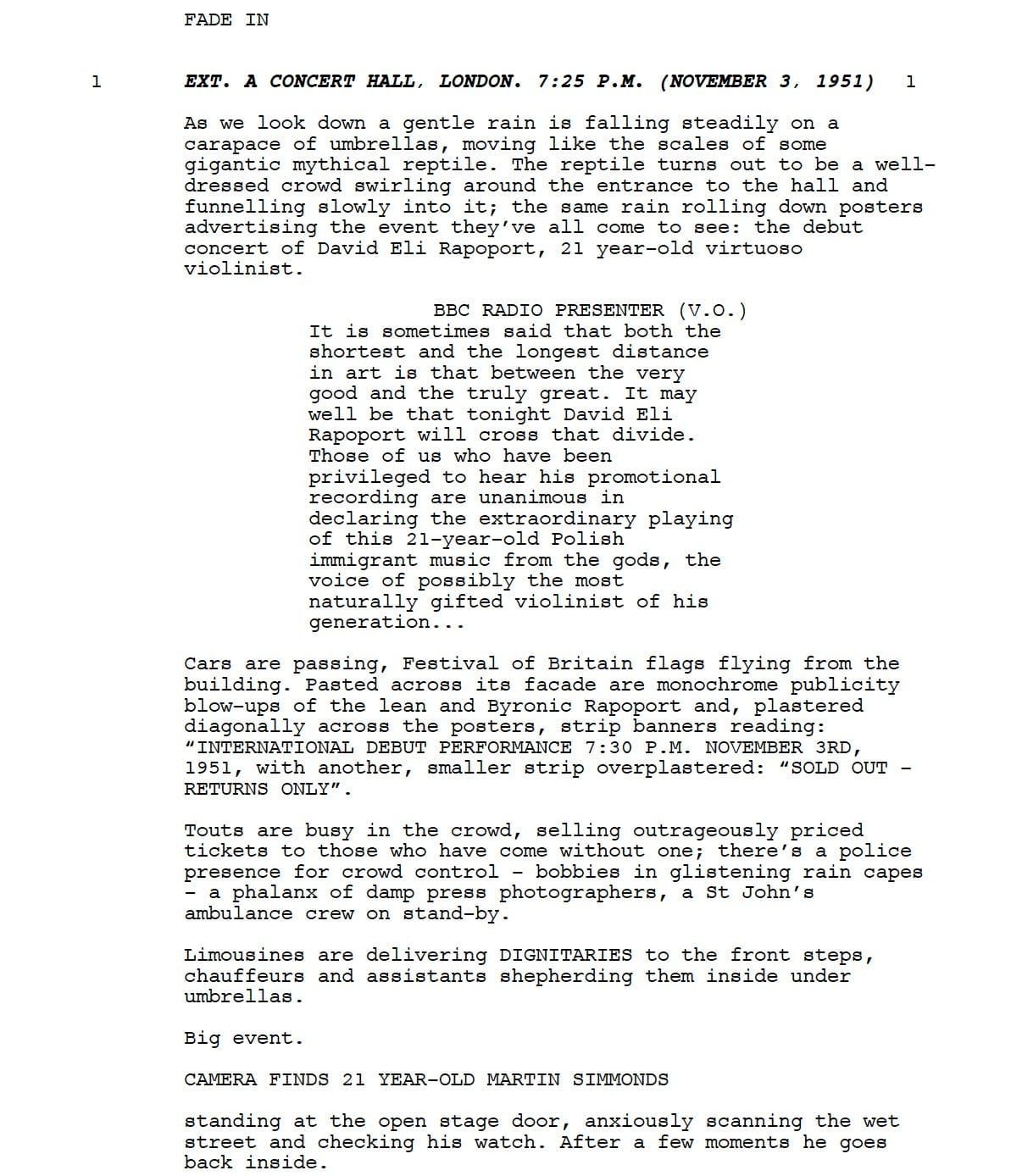 Page One: “The Song of Names” (2019)