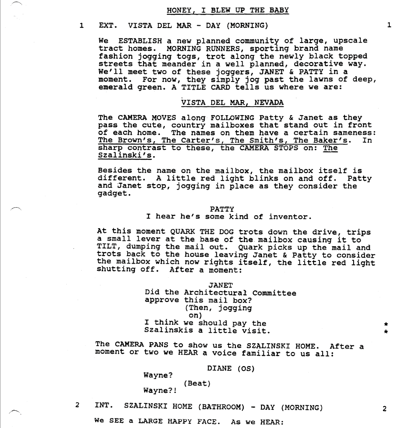 Page One: “Honey, I Blew Up the Kid” (1992)