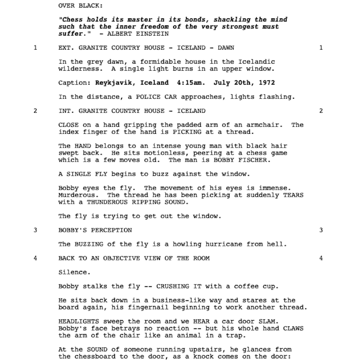 Page One: “Pawn Sacrifice” (2014)