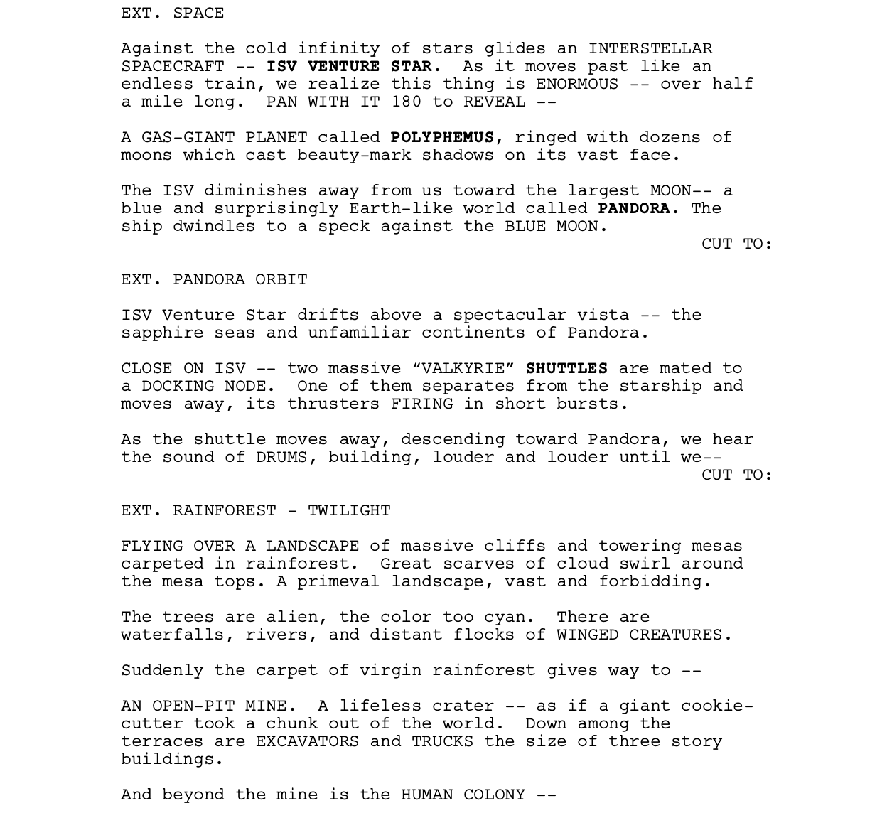 Scene Description Spotlight: “Avatar”