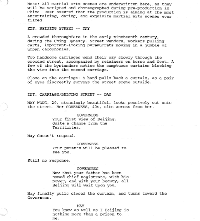 Page One: “Crouching Tiger, Hidden Dragon” (2000)
