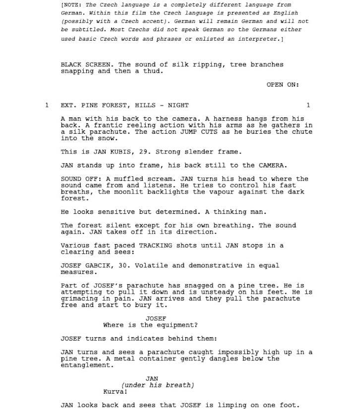 Page One: “Anthropoid” (2016)