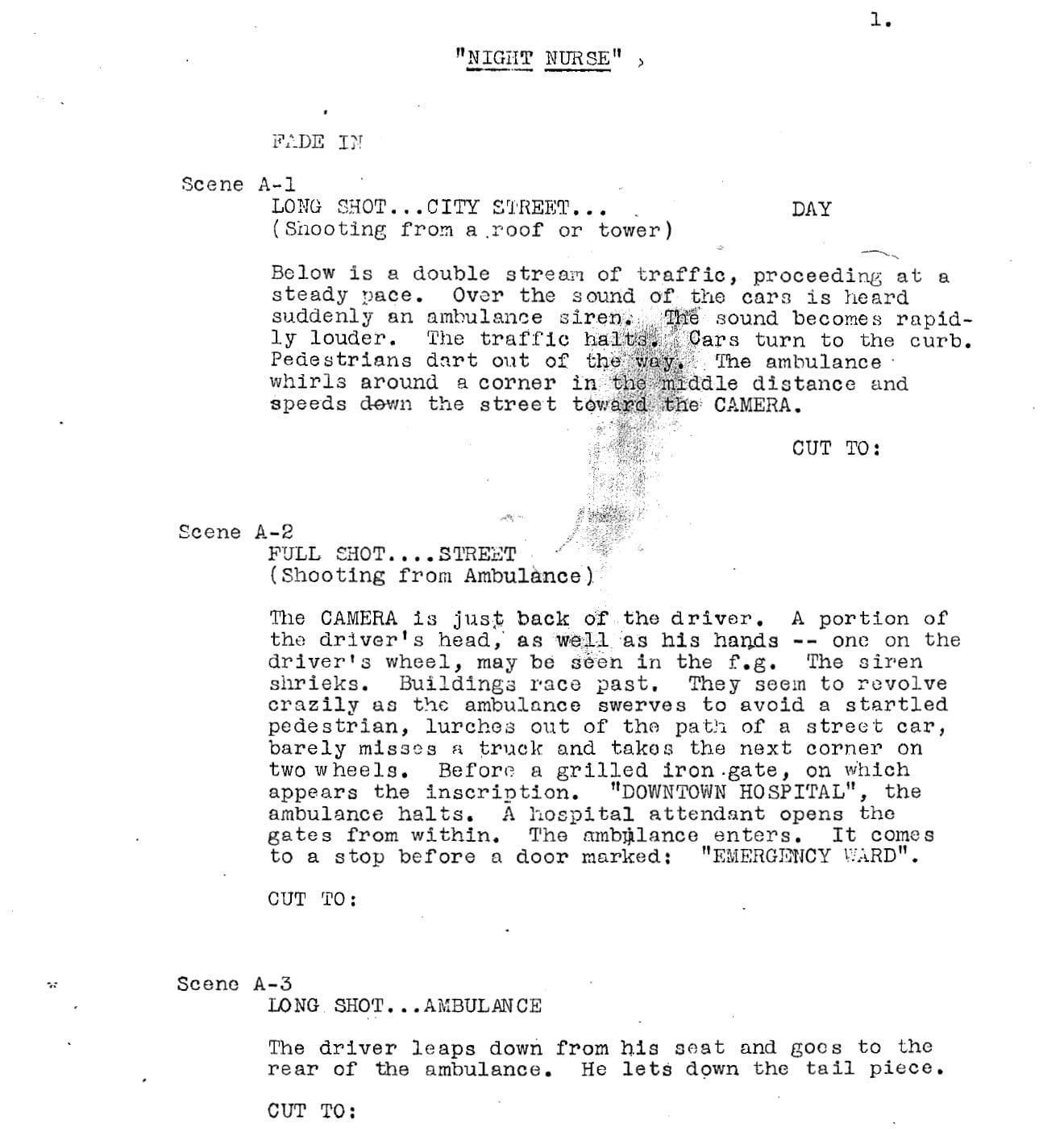 Page One: “Night Nurse” (1931)