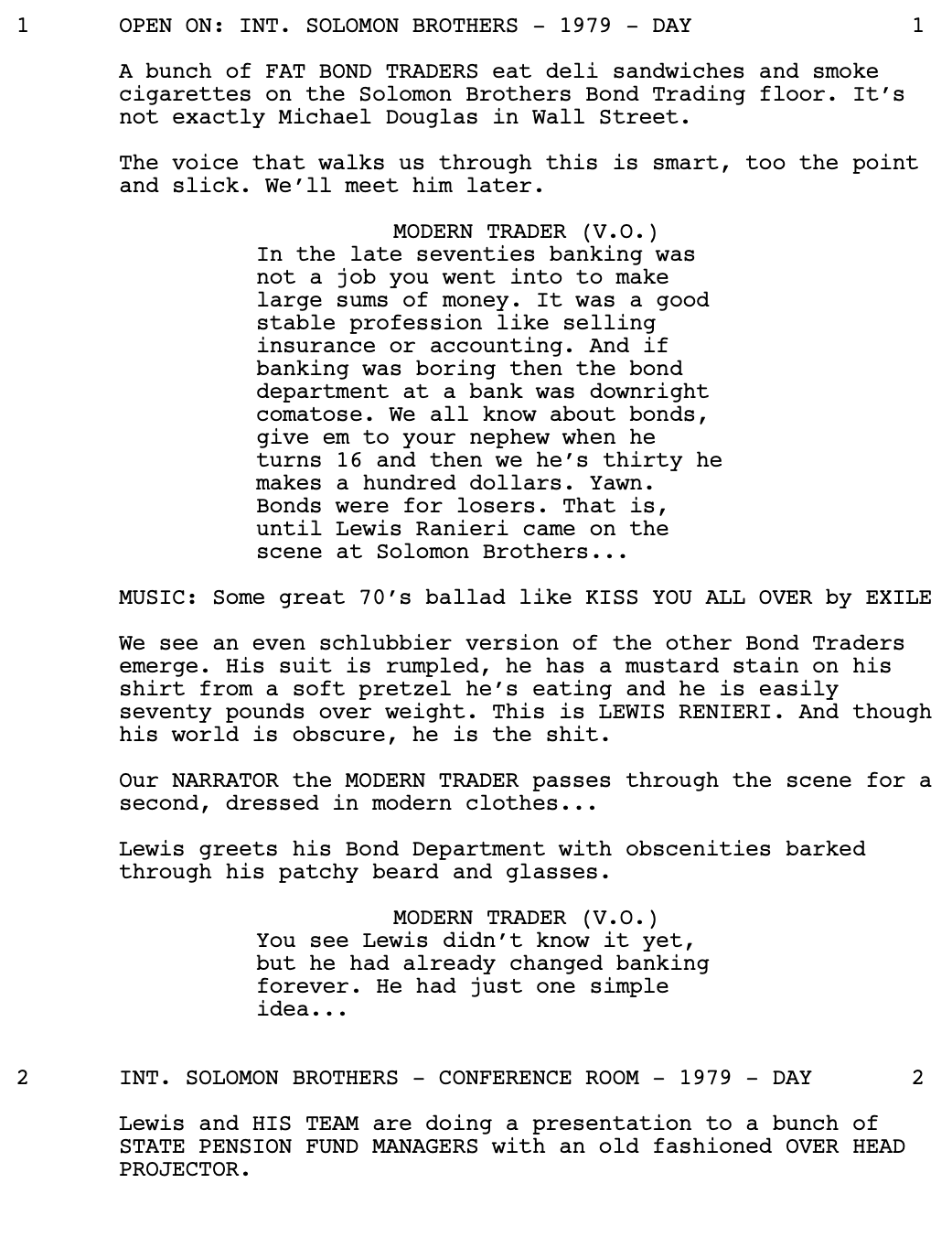 Page One: “The Big Short” (2015)