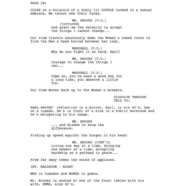 Page One: “Mr. Brooks” (2007)