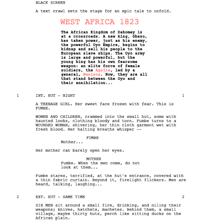 Page One: “The Woman King” (2022)