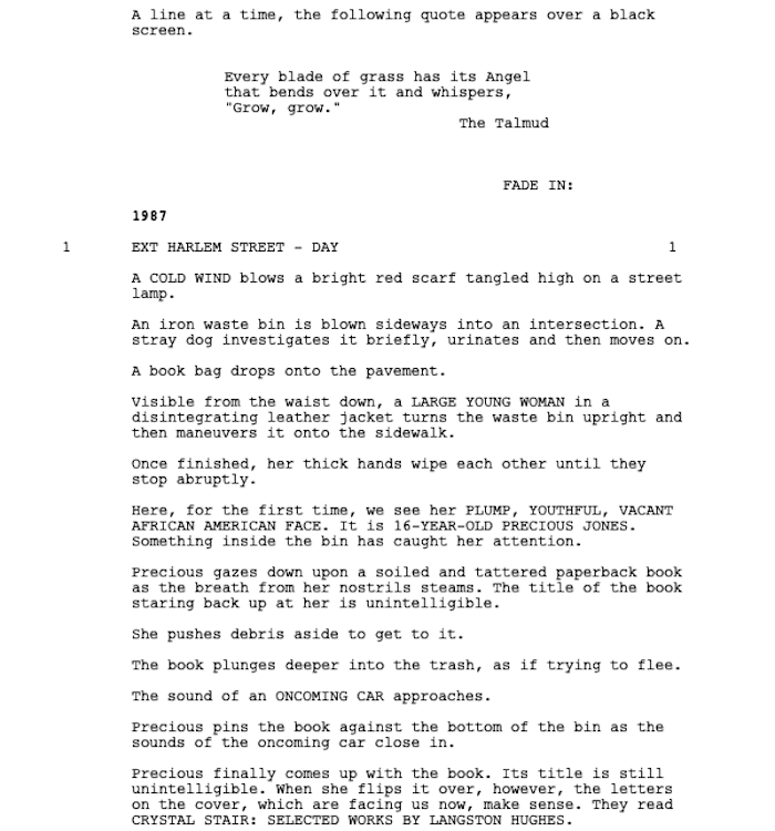 Page One: “Precious” (2009)