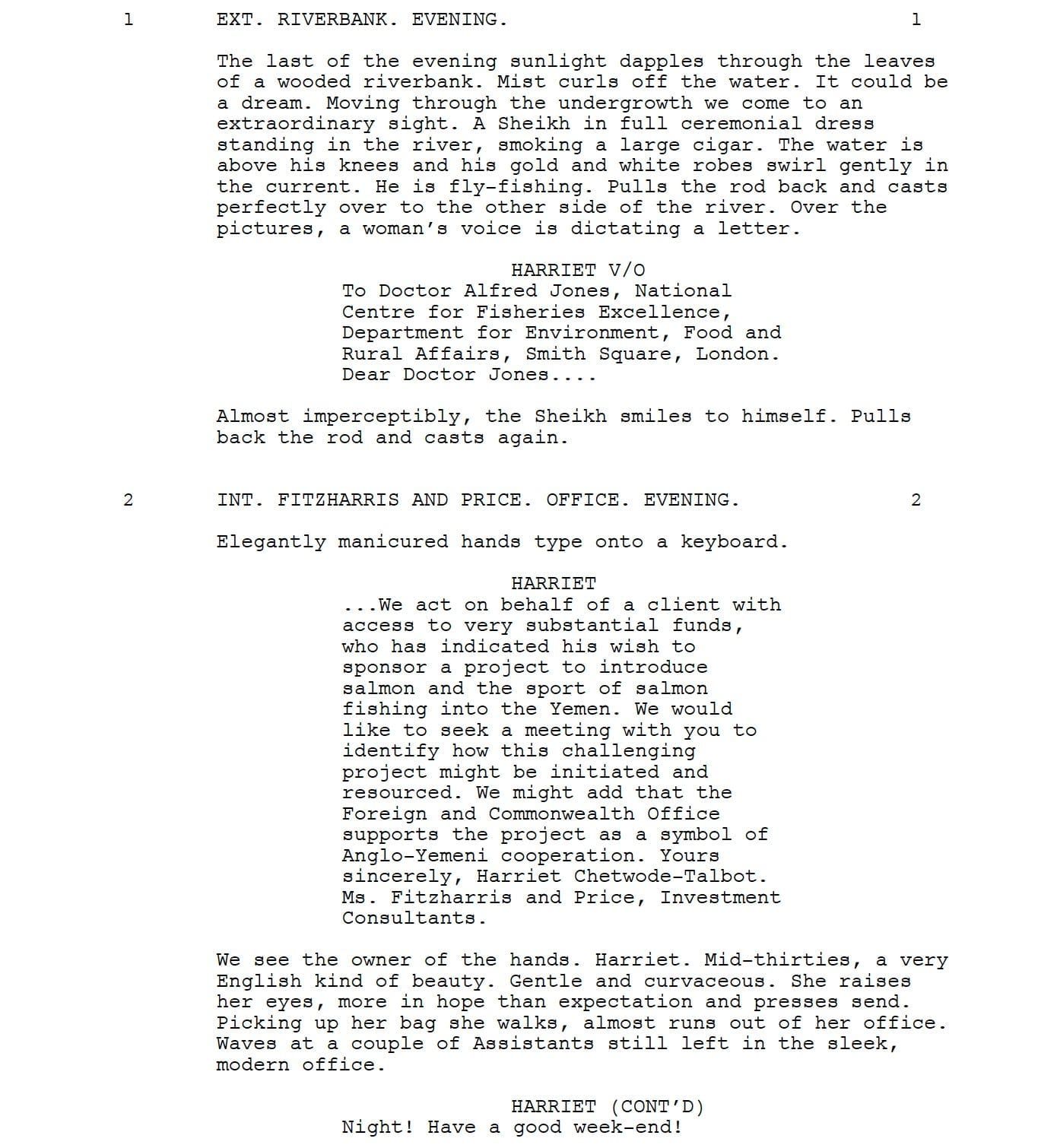 Page One: “Salmon Fishing in the Yemen” (2011)