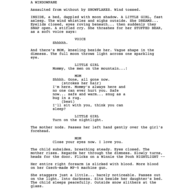 Page One: “The Long Kiss Goodnight” (1996)