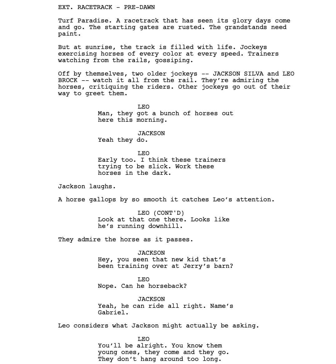 Page One: “Jockey” (2021)