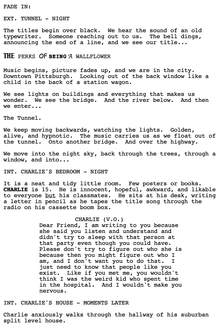 Page One: “The Perks of Being a Wallflower” (2012)