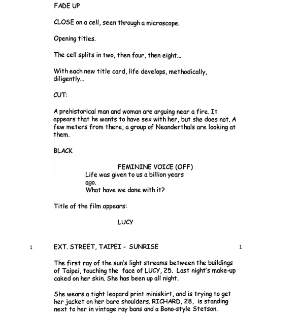 Page One: “Lucy” (2014)