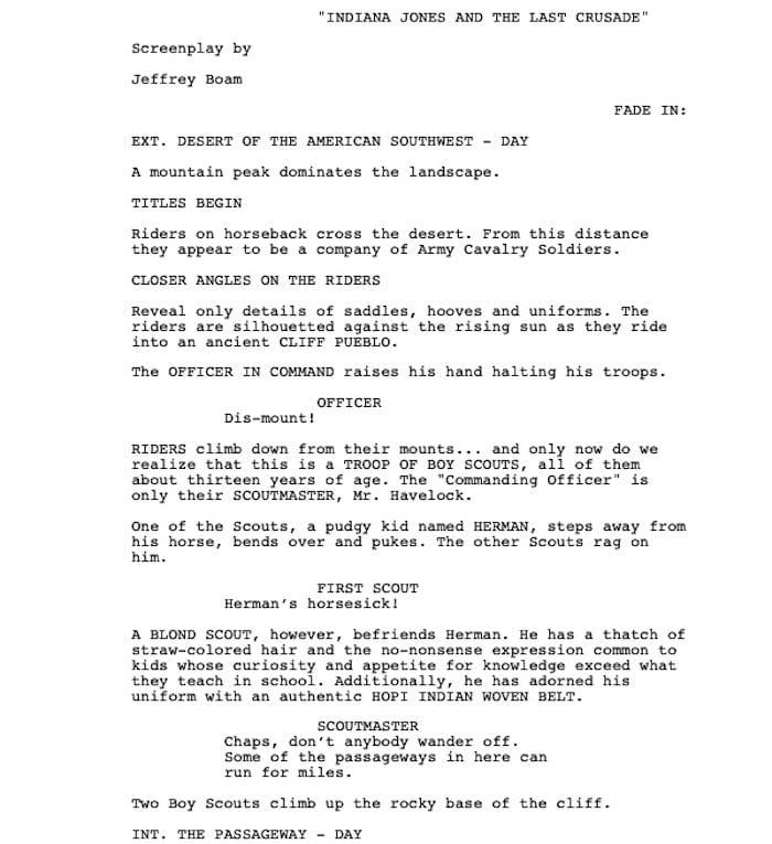 Page One: “Indiana Jones and the Last Crusade” (1989)