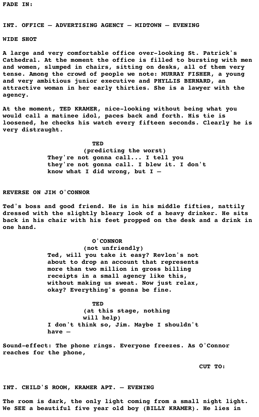 Page One: ‘Kramer vs. Kramer’ (1979)