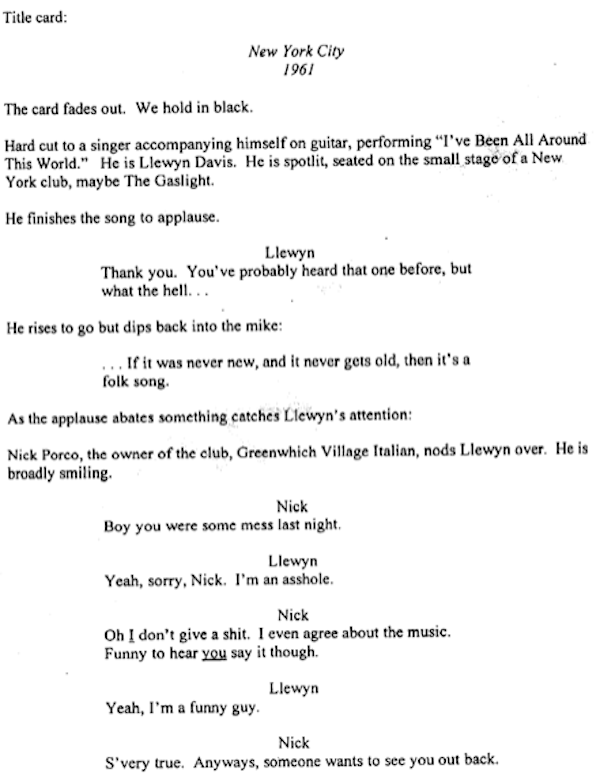 Page One: “Inside Llewyn Davis” (2013)