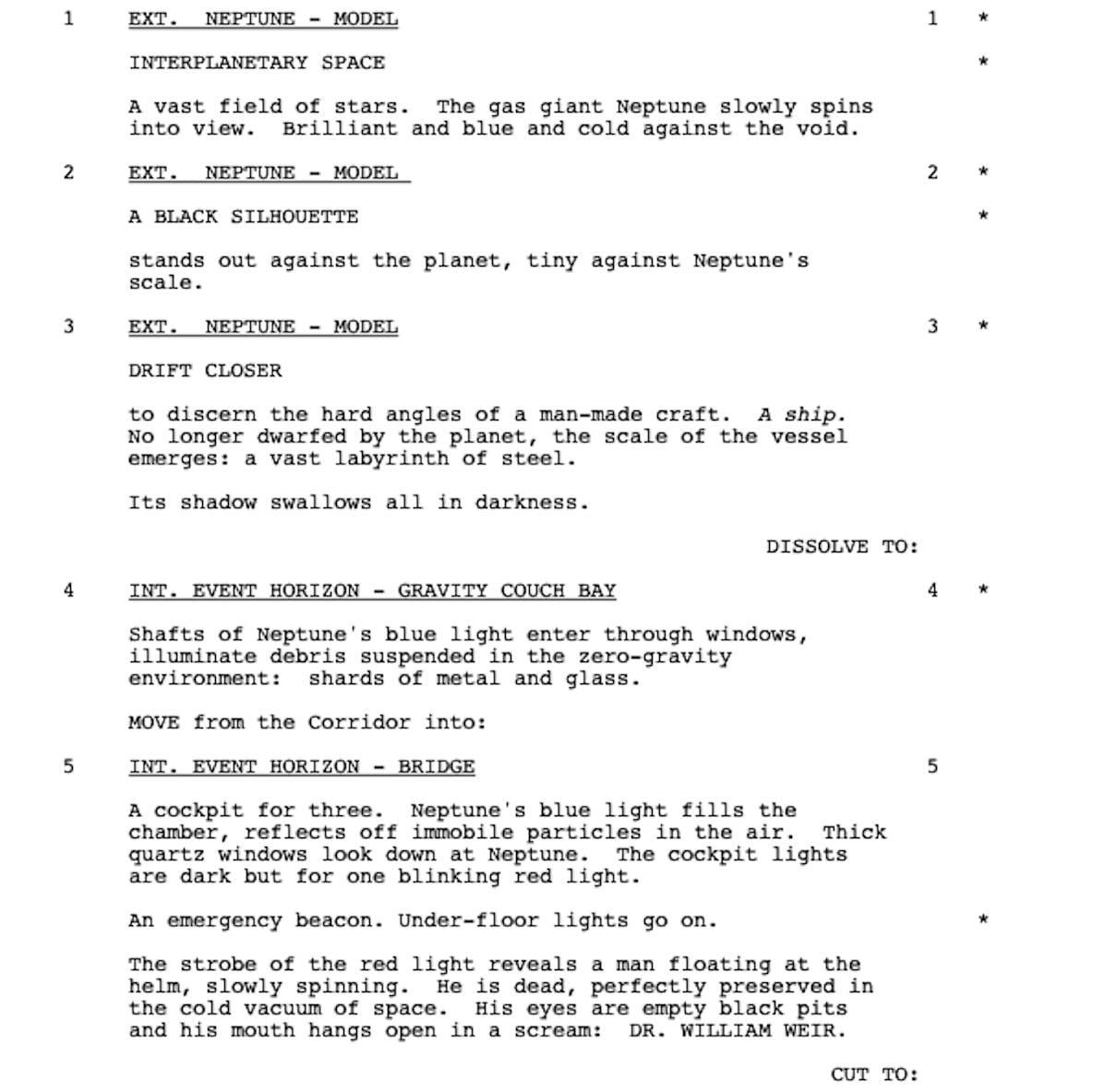 Page One: “Event Horizon” (1997)