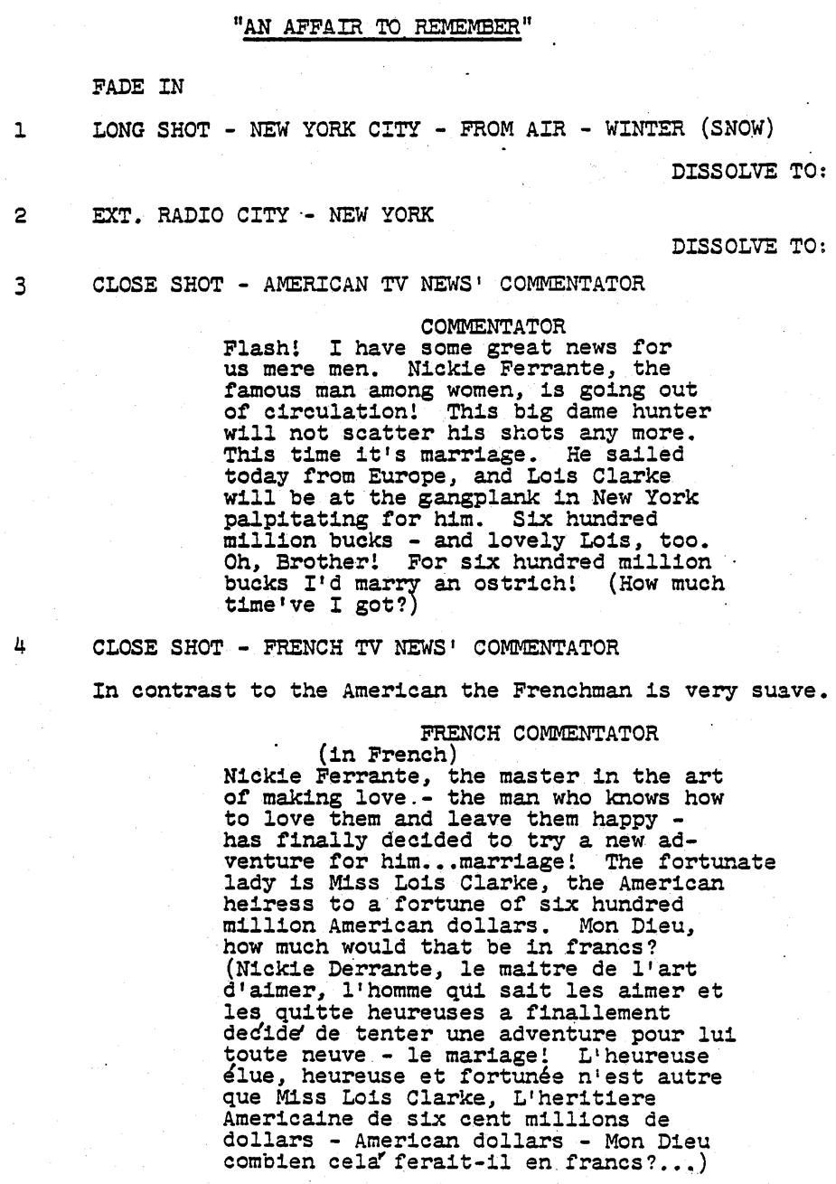 Page One: “An Affair to Remember” (1957)