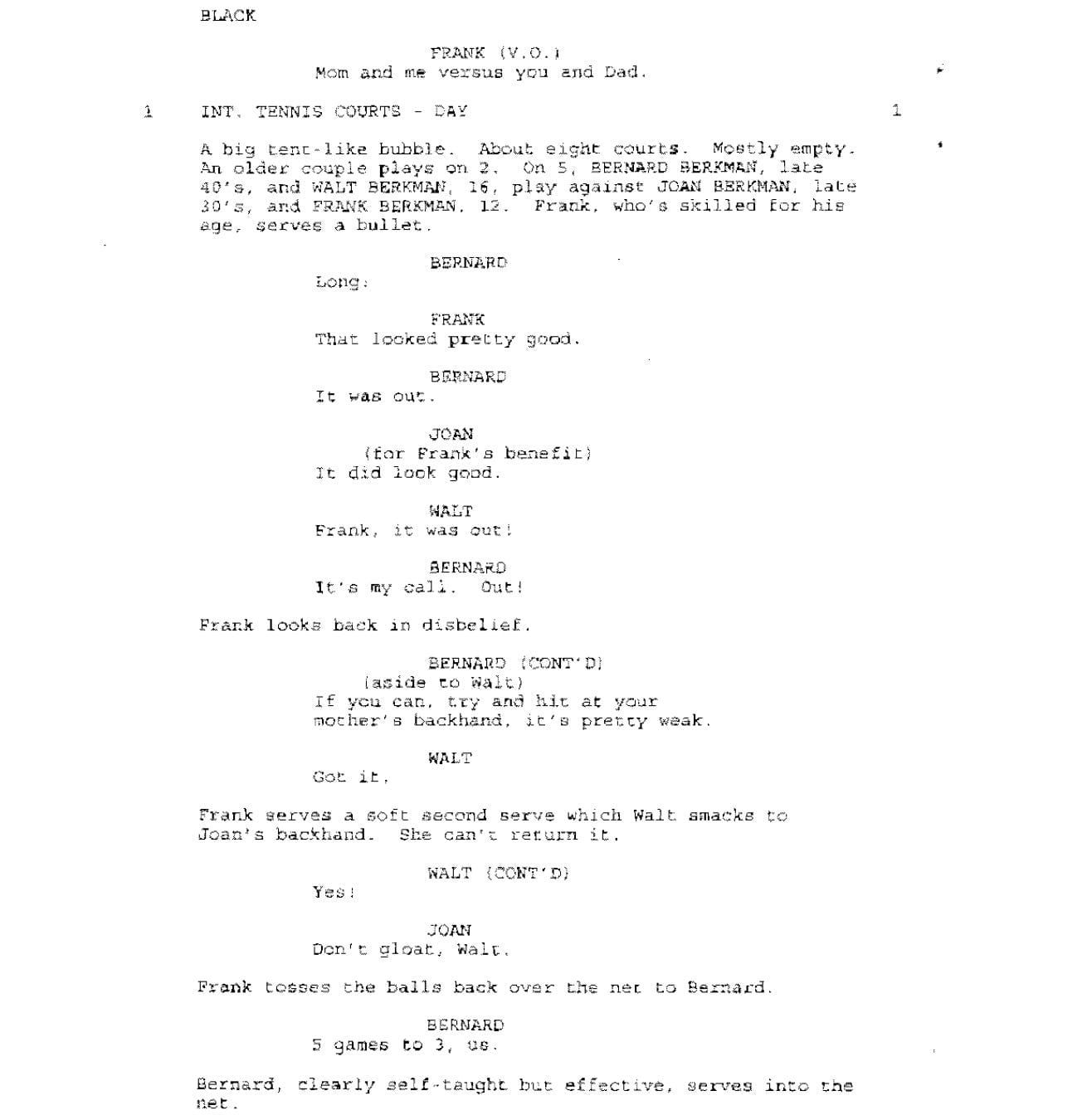 Page One: “The Squid and the Whale” (2005)