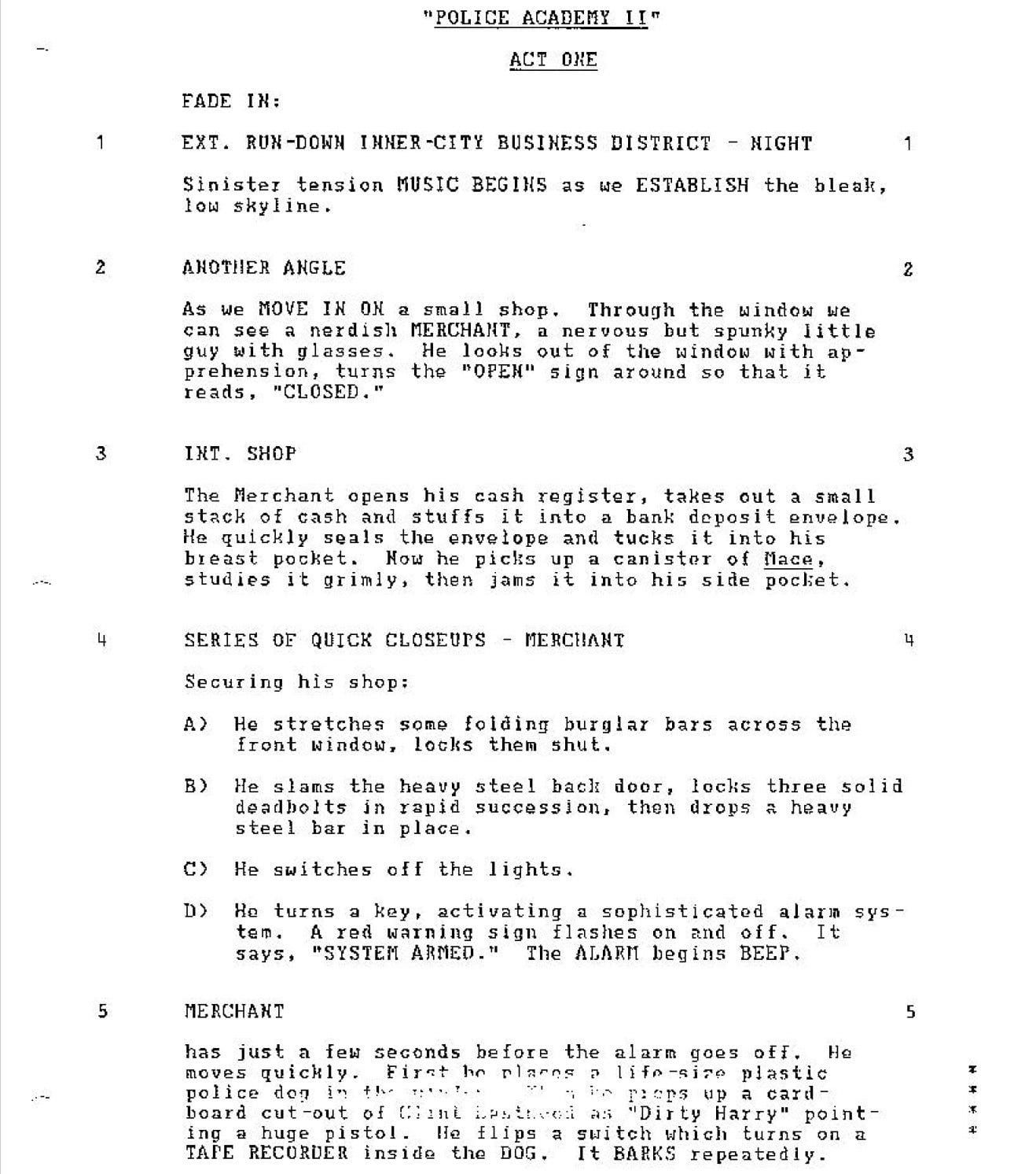 Page One: “Police Academy 2: Their First Assignment” (1985)