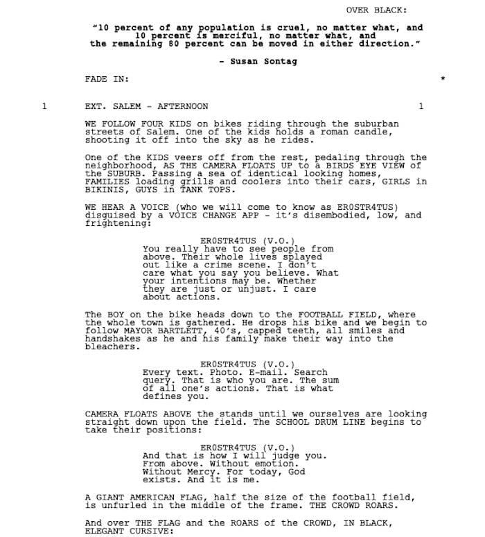 Page One: “Assassination Nation” (2018)