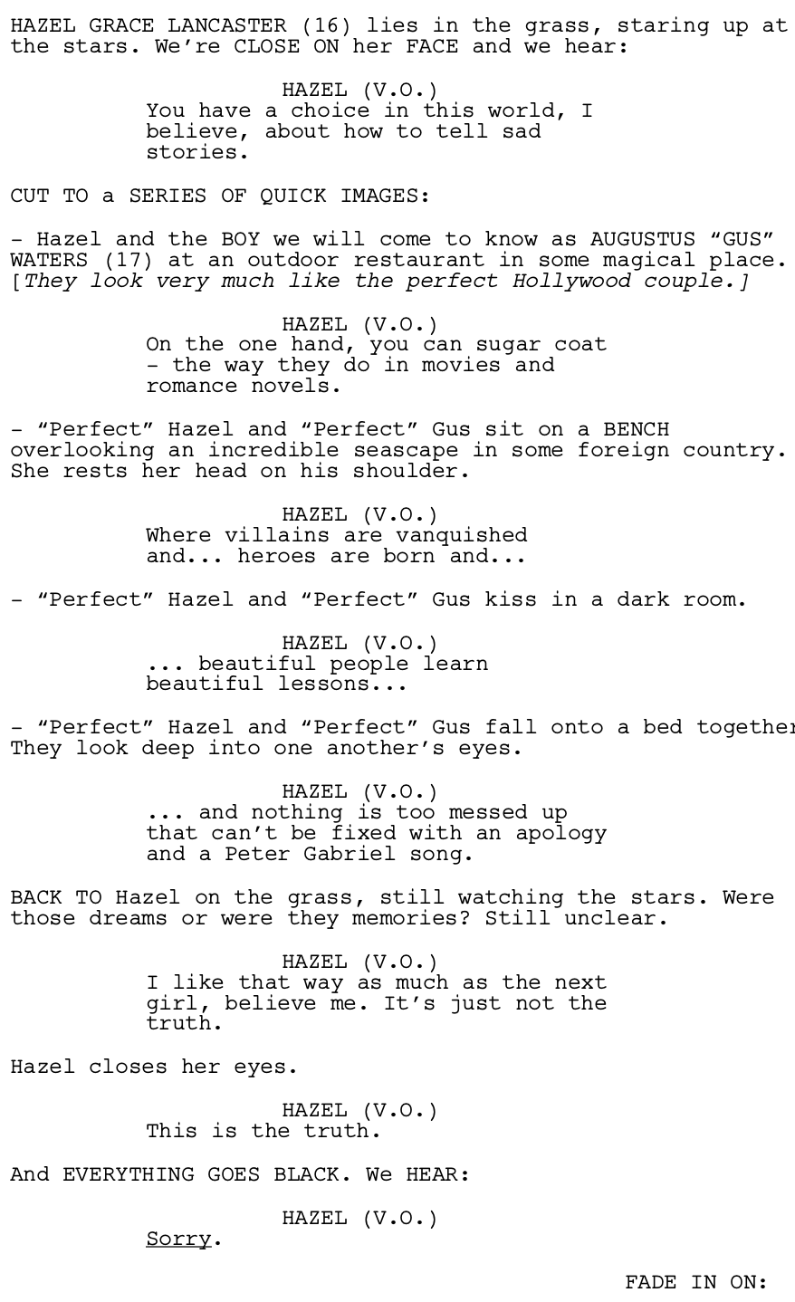 Page One: “The Fault in Our Stars” (2014)