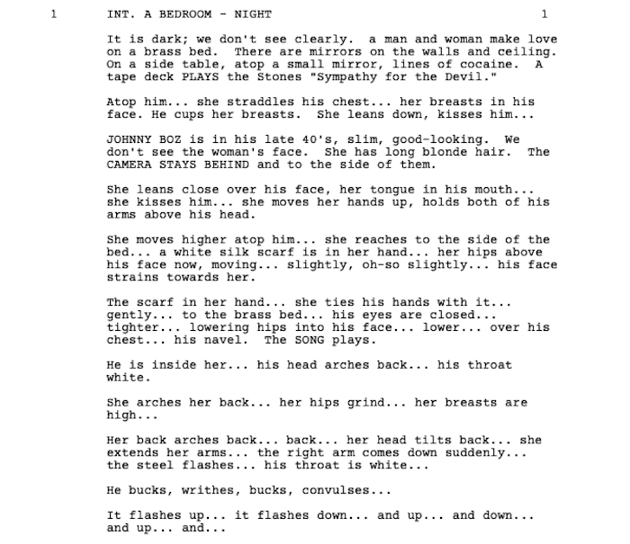 Scene Description Spotlight: “Basic Instinct”