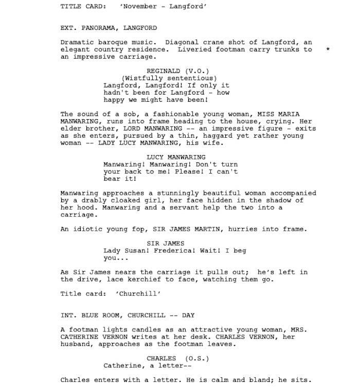 Page One: “Love & Friendship” (2016)