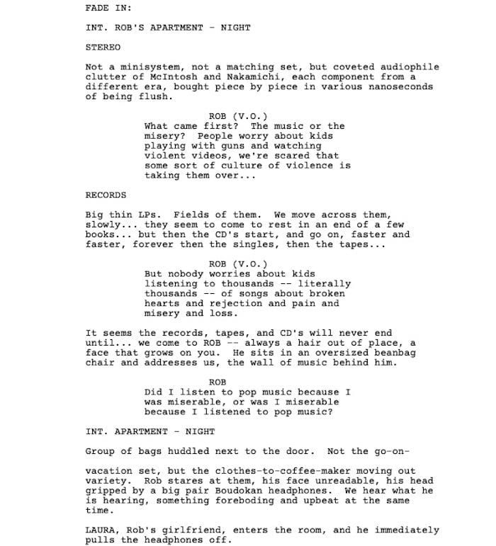 Page One: “High Fidelity” (2000)