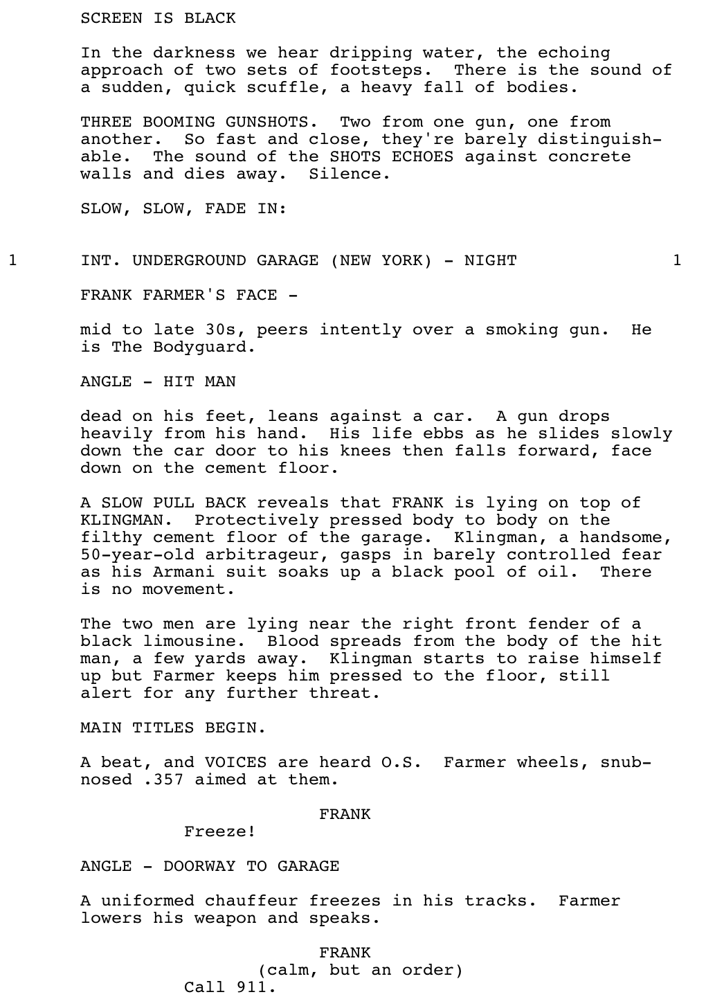 Page One: ‘The Bodyguard’ (1992)