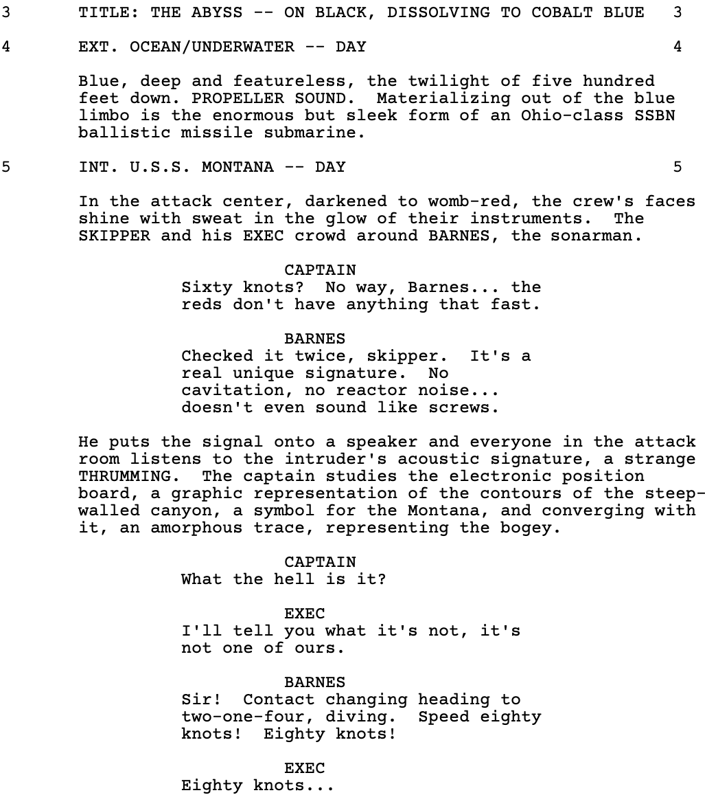 Page One: “The Abyss” (1989)
