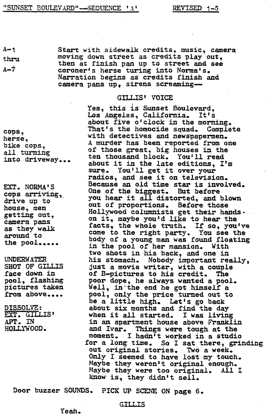 Page One: “Sunset Blvd.” (1950)