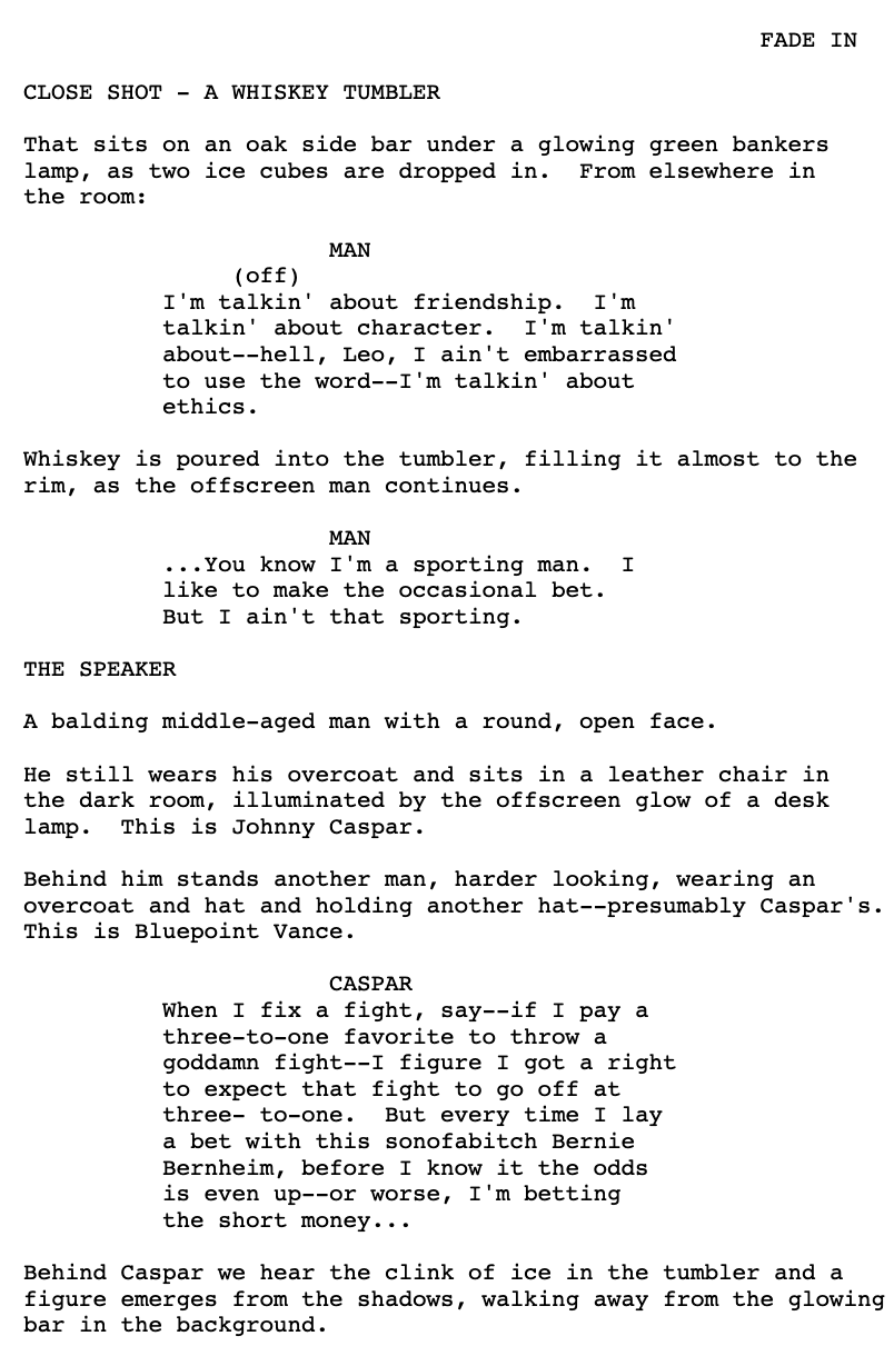 Page One: “Miller’s Crossing” (1990)