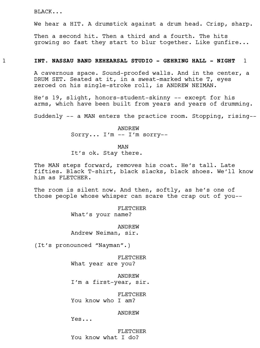 Page One: ‘Whiplash’ (2014)