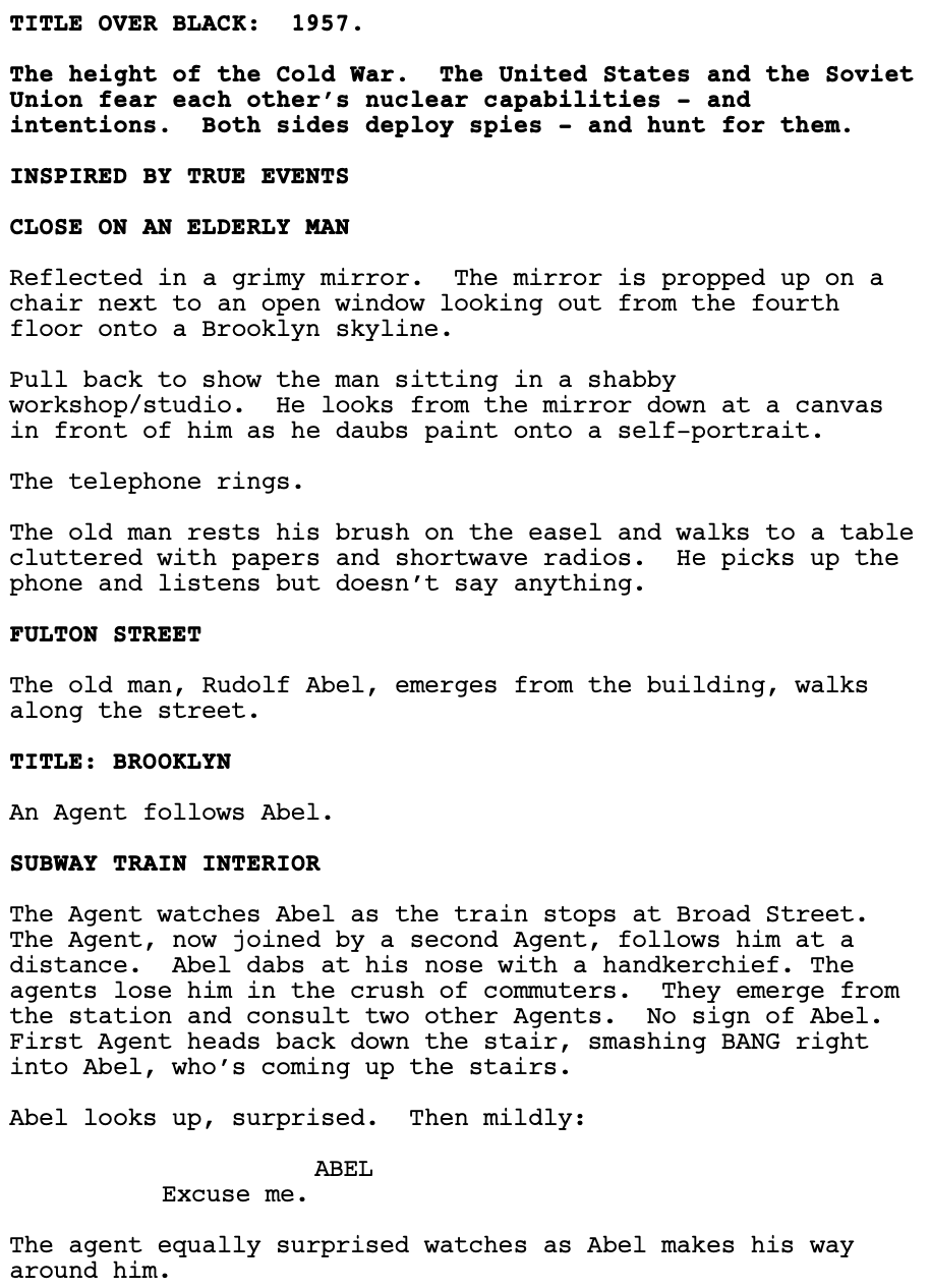 Page One: “Bridge of Spies” (2015)