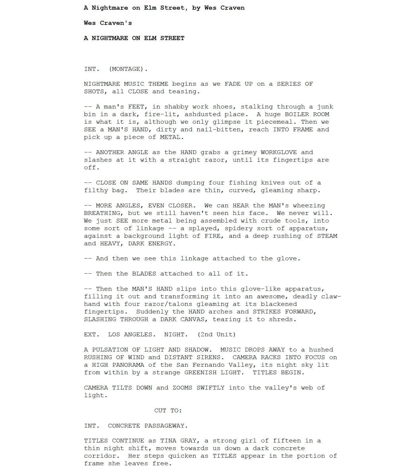 Page One: “A Nightmare on Elm Street” (1984)